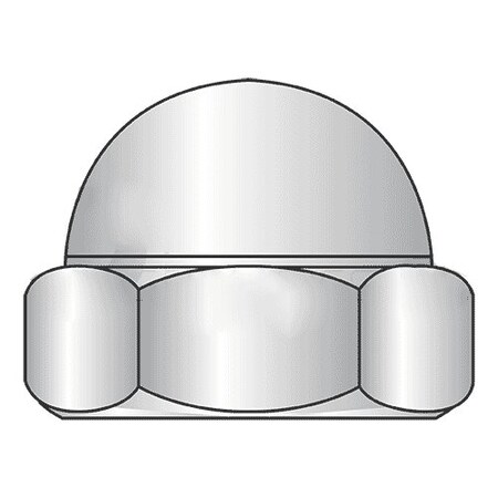 Newport Fasteners Low Crown Cap Nut, M6-1.00, Steel, Zinc Plated, 12 mm H, 2000 PK 677869-BR-2000